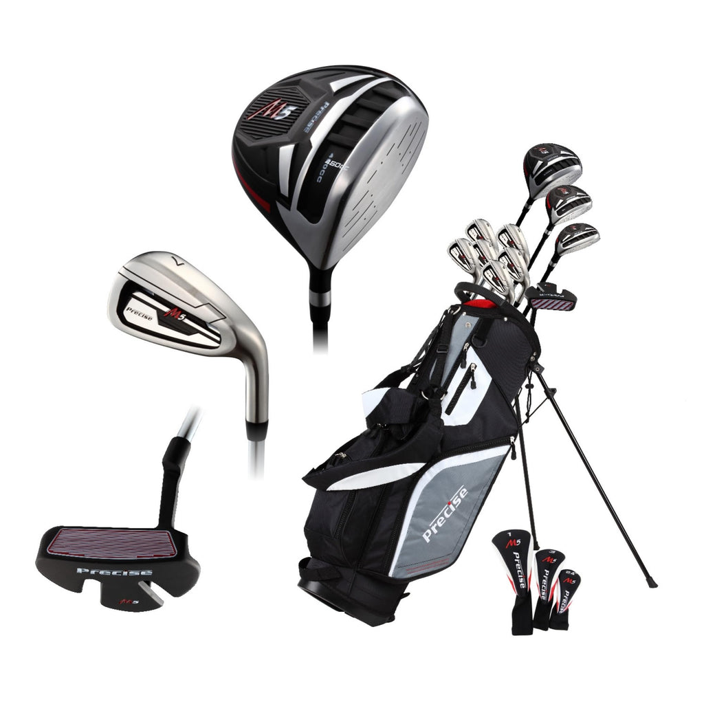 Top Line Men'S Right Handed M5 Golf Club Set , Set Includes Driver, Wood, Hybrid, 5, 6, 7, 8, 9, Pw Stainless Steel Irons With T
