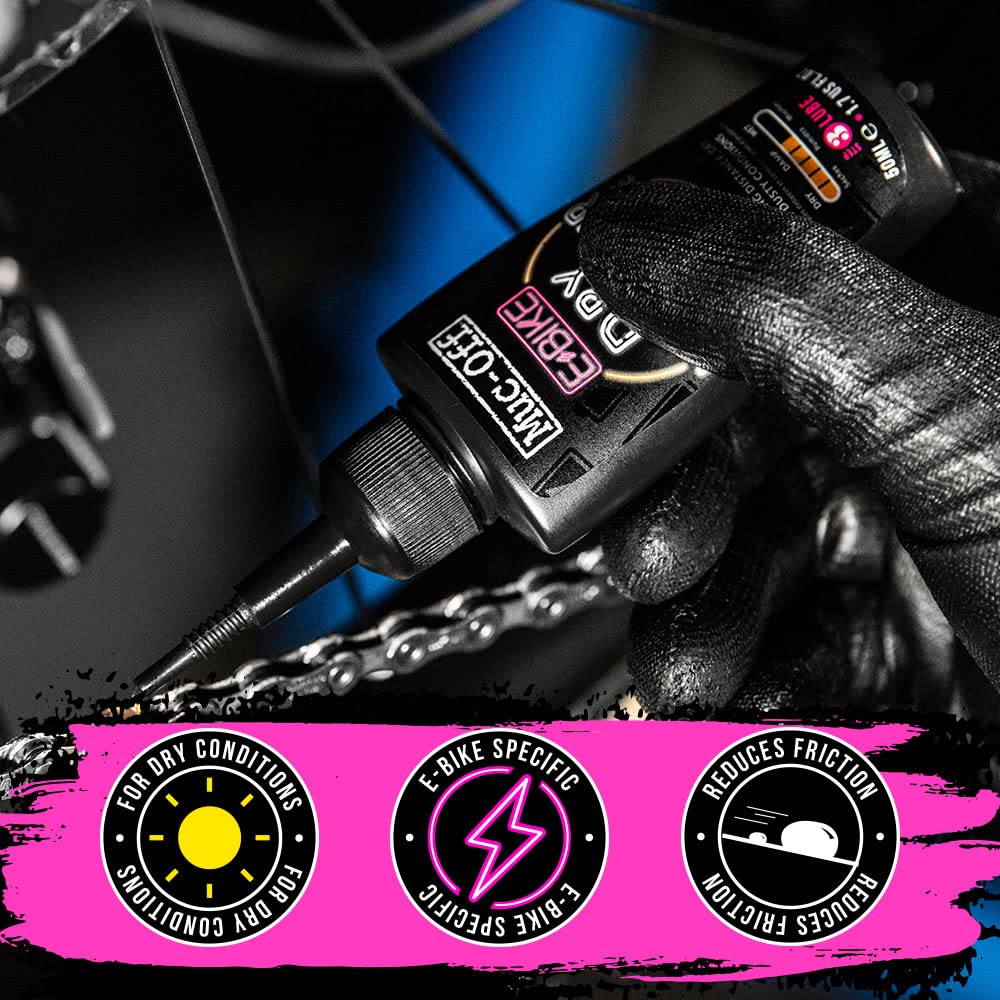 Muc-Off Ebike Dry Chain Lube, 1.7 Fl Oz - Bike Lube, Bike Chain Oil, Chain Wax For Dry Weather Conditions - Bike Lubricant For E