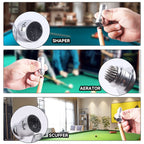 Gse 3-In-1 Pool Cue Tip Tool, Billiard Cue Stick Tip Tool, Billiard Cue Accessories Scuffer/Shaper/Aerator (Black)