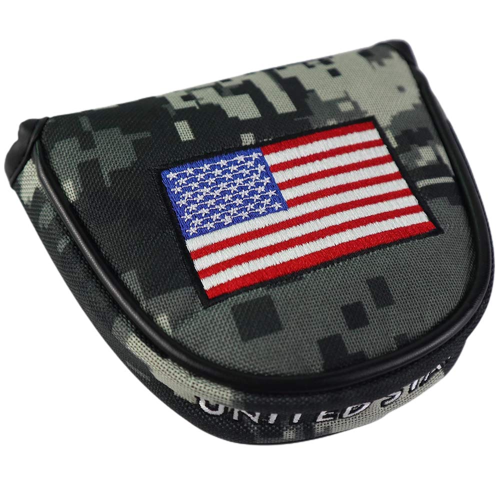 Seacloud Golf Putter Cover Usa Camouflage Golf Mallet Putter Head Cover Protector Magnetic Closure