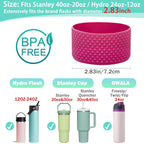 Wk Ieason Diomond Protective Silicone Sleeve Boot For 20-40Oz Stanley Tumbler And Compatible With 12Oz -24Oz Hydro Flask Water B