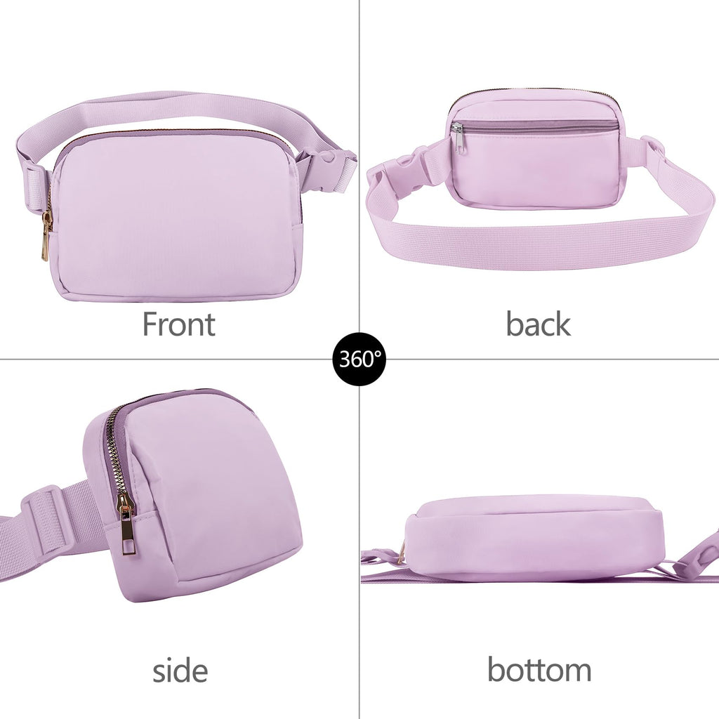 Vorolo Waist Pack For Running Fanny Pack For Women And Men Crossbody Belt Bag Bum Bag With Adjustable Strap For Sports Light Pur