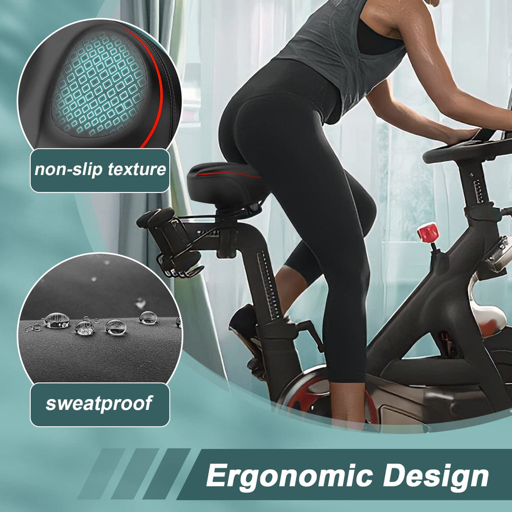 Xmifer Oversized Bike Seat - Comfortable Bicycle Saddle, Middle Groove Design, 2.95'' Thick Memory Foam, Universal Fit Indoor Ou