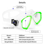 Boy Girl Swim Pool Goggles With Nose Cover Snorkeling Kit Kids Snorkel Dive Mask Scuba Goggles For Water Sports Outdoors(Green)