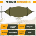 Chihee Ultra-Light Travel Camping Hammock Pop-Up Net Hammock 660Lbs Load Capacity,Breathable,Quick-Drying Parachute Nylon 2 Prem