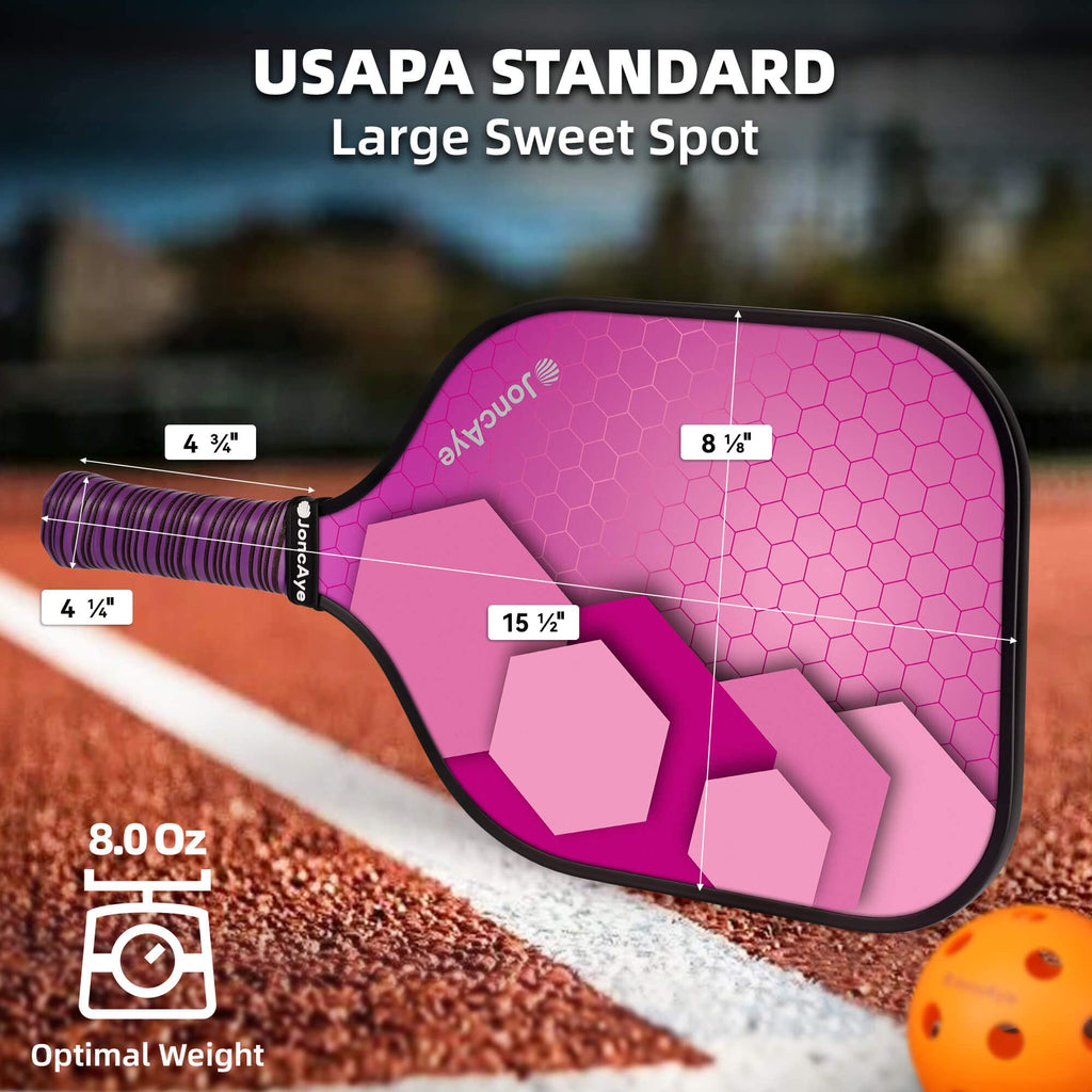 Pickle-Ball-Paddle-Set-Of-2 Usapa Approved | Joncaye Pickleball Paddles Set With 4 Balls, Paddle Bag, Grip Tapes, Ball Retriever