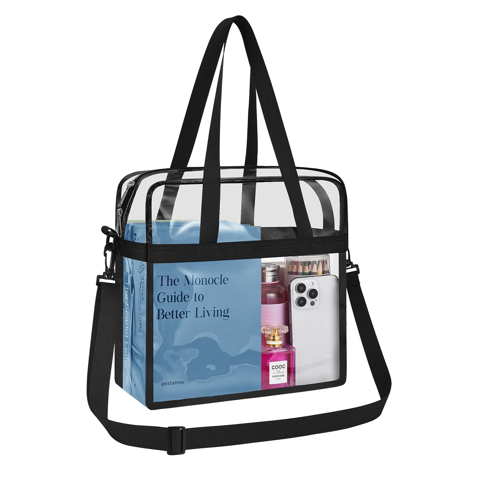 UEASE Clear Bag for Stadium Events 12  6  12 Clear Tote Bag for Concert,Sport,Festival