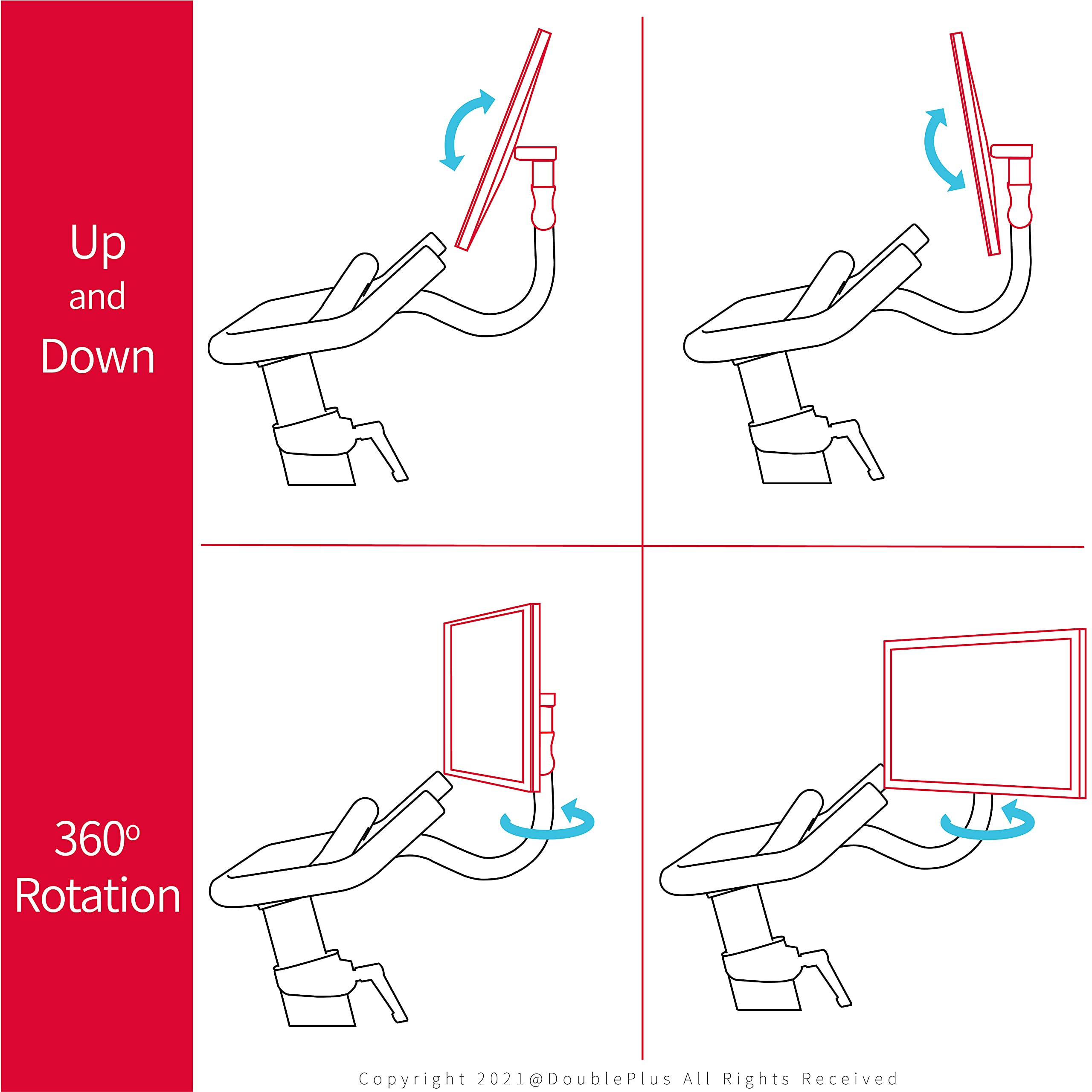 Doubleplus Swivel Compatible With Peloton Bike, Upgraded Swivel For The Og    Bike, 360 Degree Adjuster, Easily Adjust & Rotate
