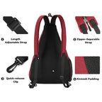 A11N Pickleball Bag, Reversible Crossbody Sling Bag/Backpack For Women Men, Burgundy
