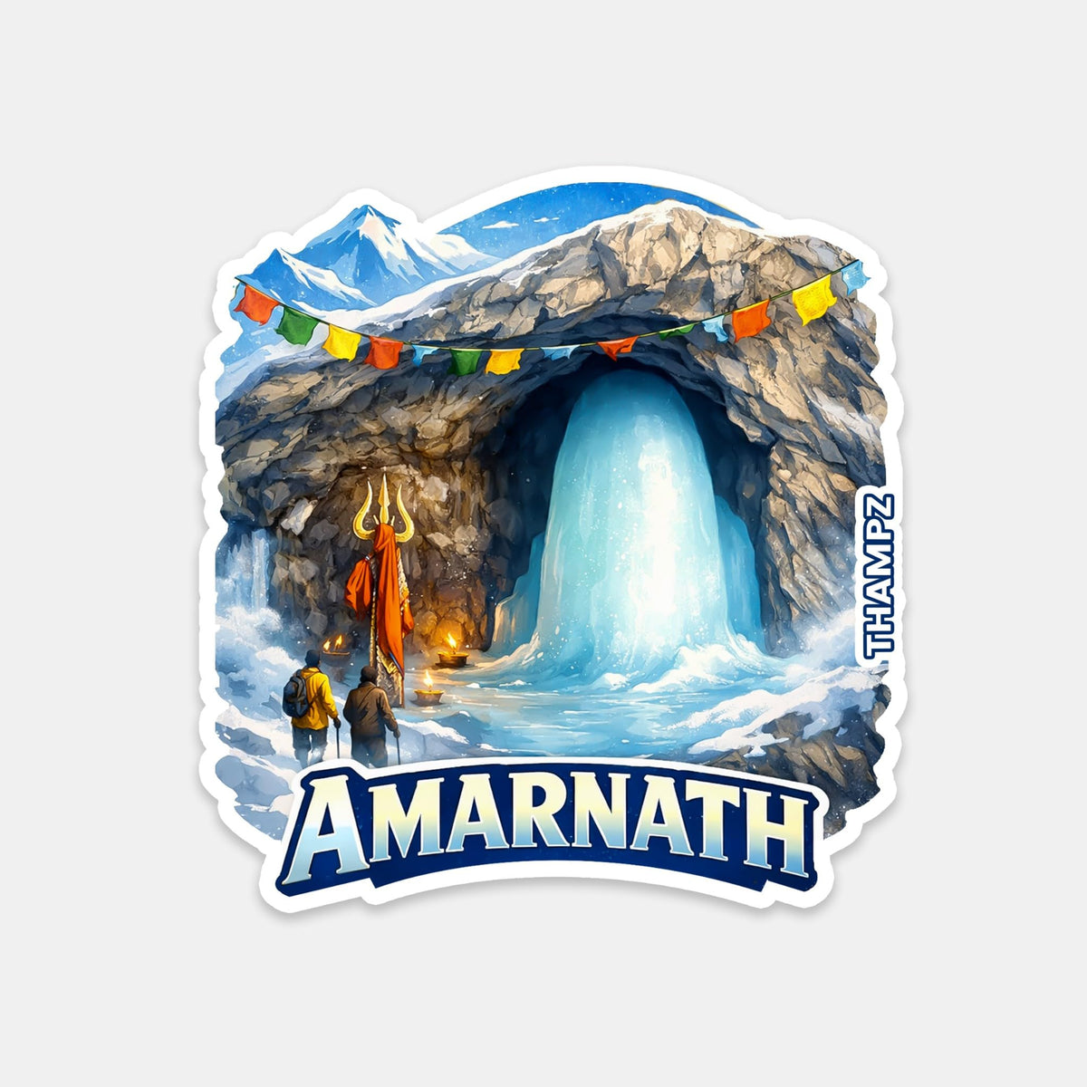 THAMPZ Amarnath 3D Embossed Flexible Fridge Magnet 0.5mm Decorative with Strong Hold | Refrigerator Magnet for Notes, Photos &