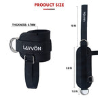 LAVVON Ankle Straps for Cable Machines Kickbacks - Adjustable Comfort Ankle Cable Attachments for Gym Ankle Cuff Cable Machine G