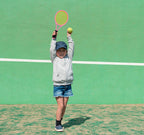 Kids Tennis Racket,17 Inch Plastic Tennis Racket With 2 Soft Balls,2 Tennis Balls And 4 Shuttlecocks For Kid,Toddler Outdoorindo