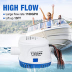 Eco-Worthy Automatic 12V Bilge Pumps For Boats 1100Gph Auto With Float Switch For Rv Caravan