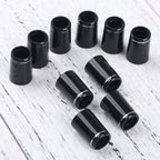 Muxsam 10Pcs .370 Black Golf Tapered Ferrules Compatible For Irons Shaft Universal With Single Silver Ring