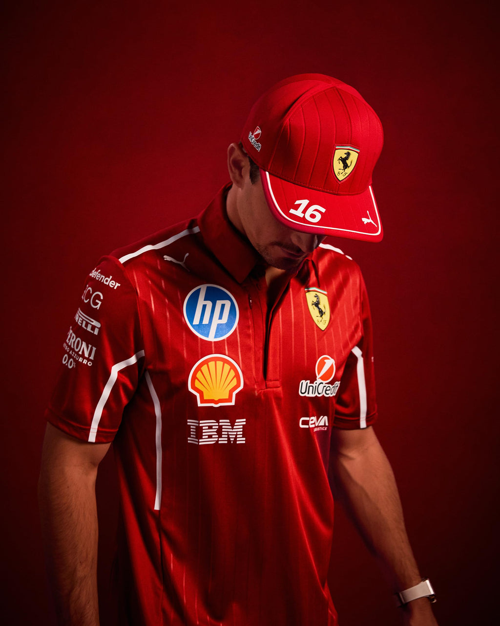 Puma Scuderia Ferrari F1 2025 Charles Leclerc Hat - Red- One Size Fits Most