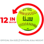 Franklin Sports Official Size Softballs - 12'' Fastpitch Practice Great For + Training Weight 4 Pack