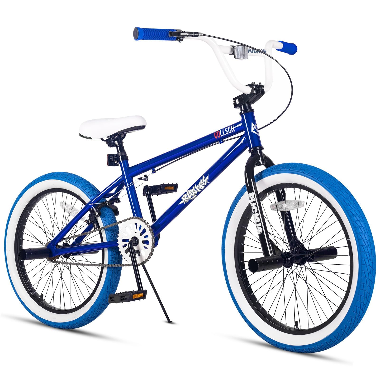vollsch Freestyle BMX Bikes 18 Inch Kids Bicycle for 6-12 Years Old Teens, Boys, Girls, Beginner-Lever Riders, Blue