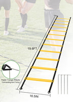 Panykoo Speed Agility Training Equipment Set - 20Ft Agility Ladder, 10 Disc Cones, Resistance Parachute, 5 Resistance Bands & Ca