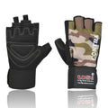 USI UNIVERSAL 733CB Contra Fitness Gym Gloves, Workout Powerlifting Gloves, Microfiber, Digital Printed (Small, Brown)