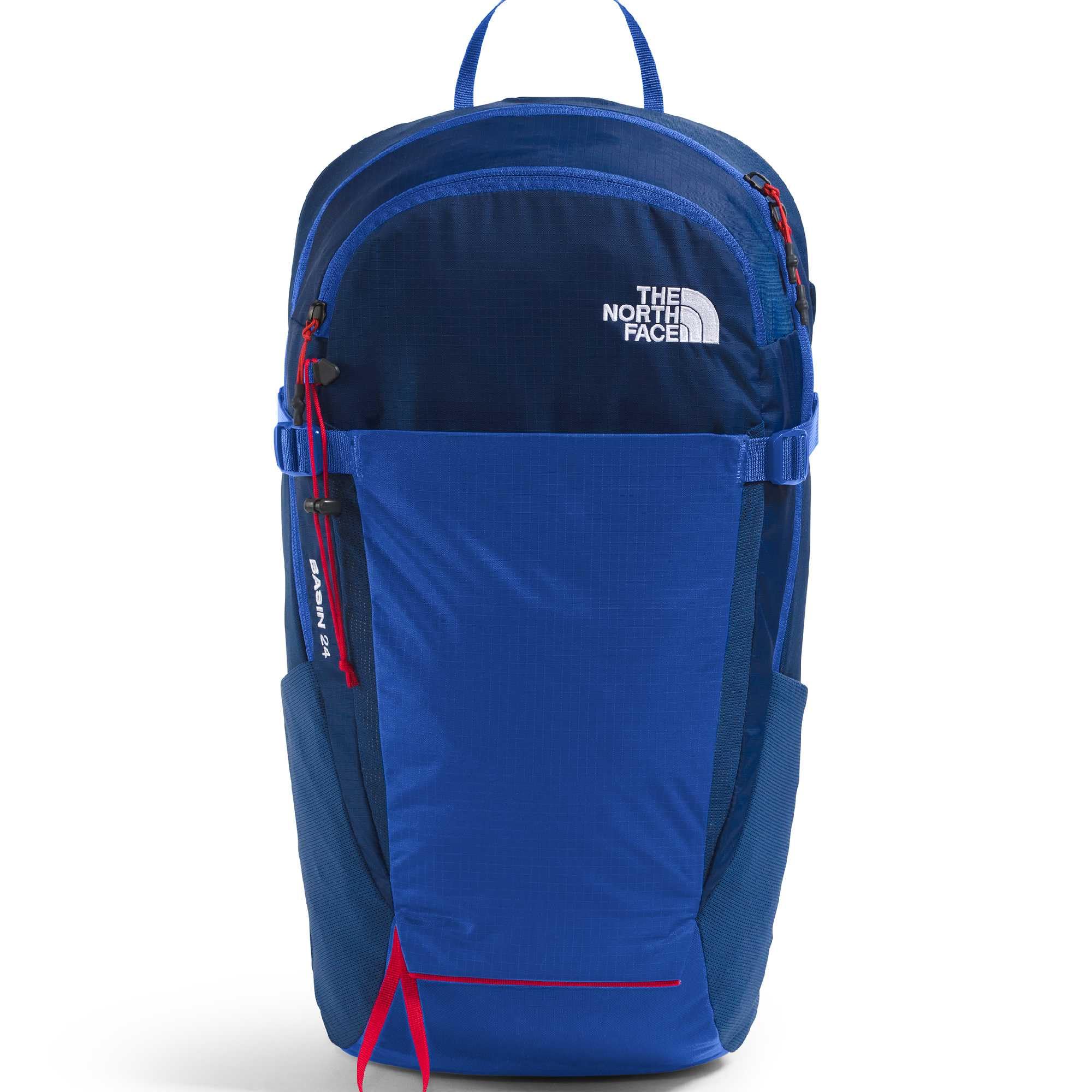 The North Face Basin 24 Liter Technical Daypack with Rain Cover - Unisex, Hiking Pole Attachment, Compression Straps, Estate Blu