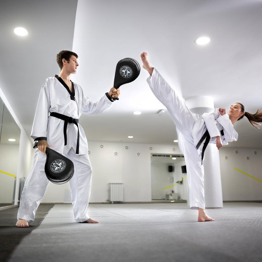 Nicunom 2 Pack Taekwondo Kick Pads, Durable Striking Pad Target Tkd Karate Martial Arts Strike Targets Kickboxing Training, Blac