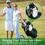 Zeenart Golf Glove Holder Gloves Case - Stainless Steel Hook With Storage Bag Golf Accessory For Men And Women Portable Golf Glo