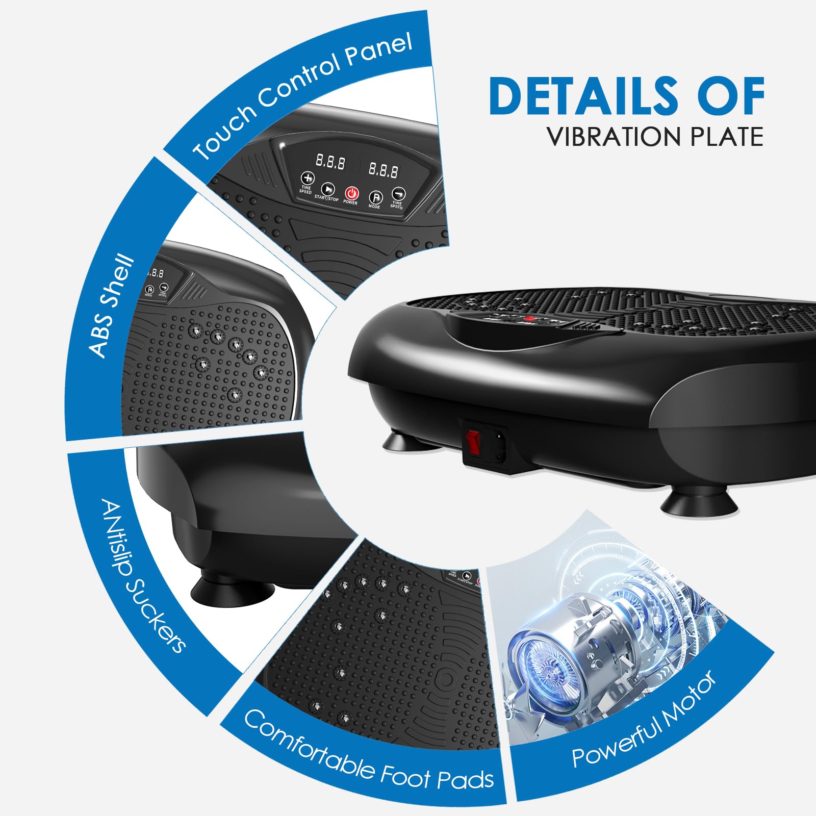 Natini Vibration Plate Exercise Machine - Whole Body Workout Vibration Platform Lymphatic Drainage Machine For Weight Loss Home