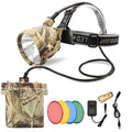 DUMPMAN Camo Coon Hunting Lights Headlamp for Coyotes Hog Predators, Rechargeable & Waterproof, 6 Lighting Modes, 4 Powerful LED