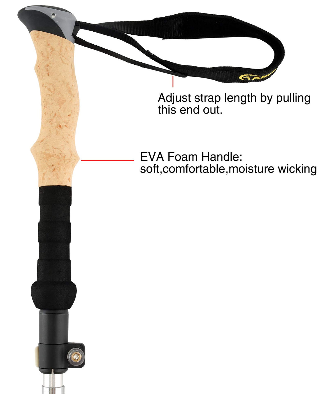 A Alafen Aluminum Collapsible Ultralight Travel Trekking Hiking Pole For Men And Women Silver