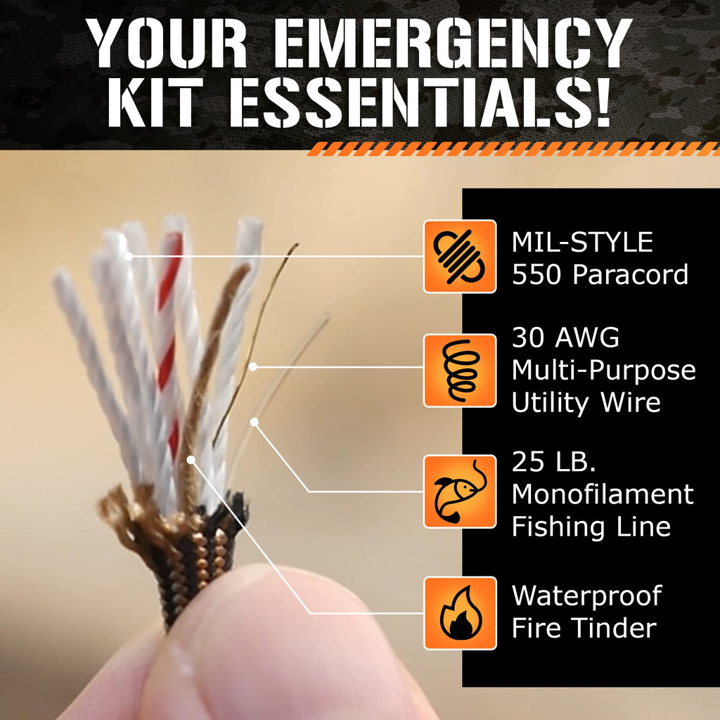 Survivorcord Paracord - From Titan Survival - Patented 620Lb Strength 550 Military Paracord With 3 Strands - Heavy Duty 550 Hank