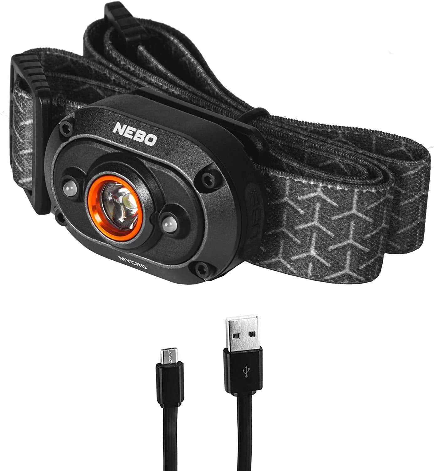 NEBO MYCRO USB 400 LUMEN Rechargeable, Adjustable LED Headlamp & Cap, Bright Spot Light For Camping, Hiking, Caving, Fishing wit