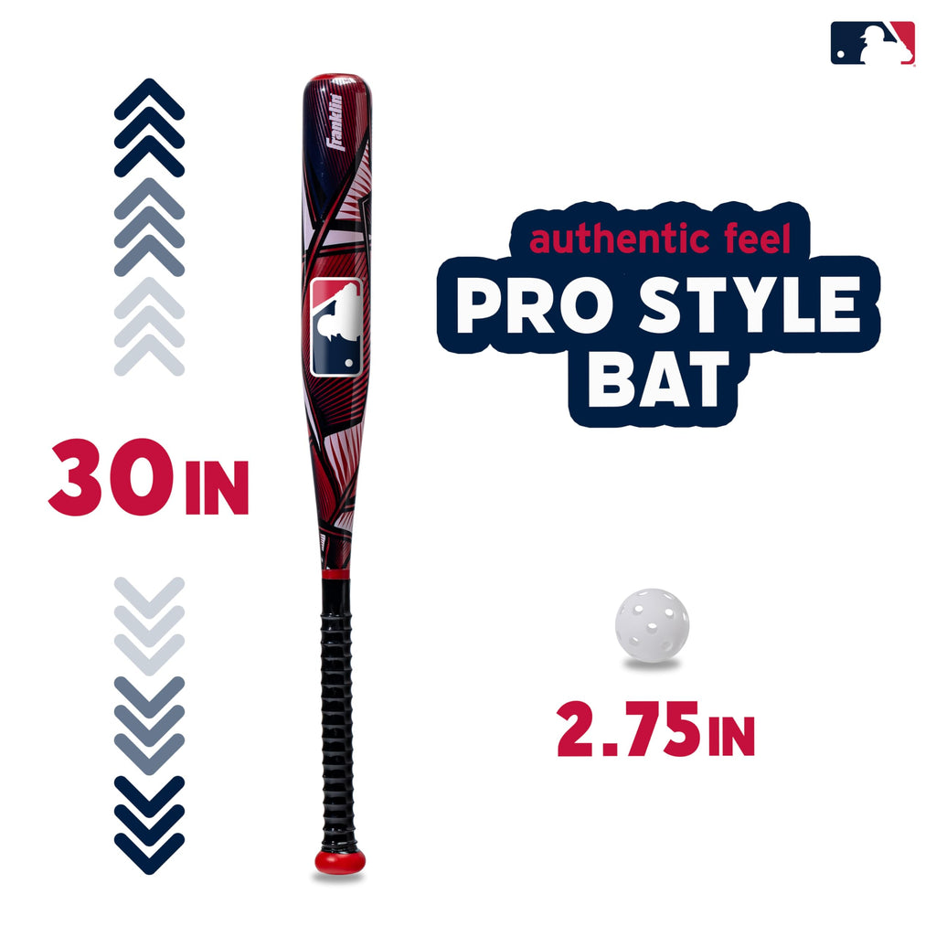 Franklin Sports Kids Mlb Slammin' Baseball Bat & Ball Set - Youth Plastic Baseball Bat + Ball - Fun Backyard Toy For Boys + Girl