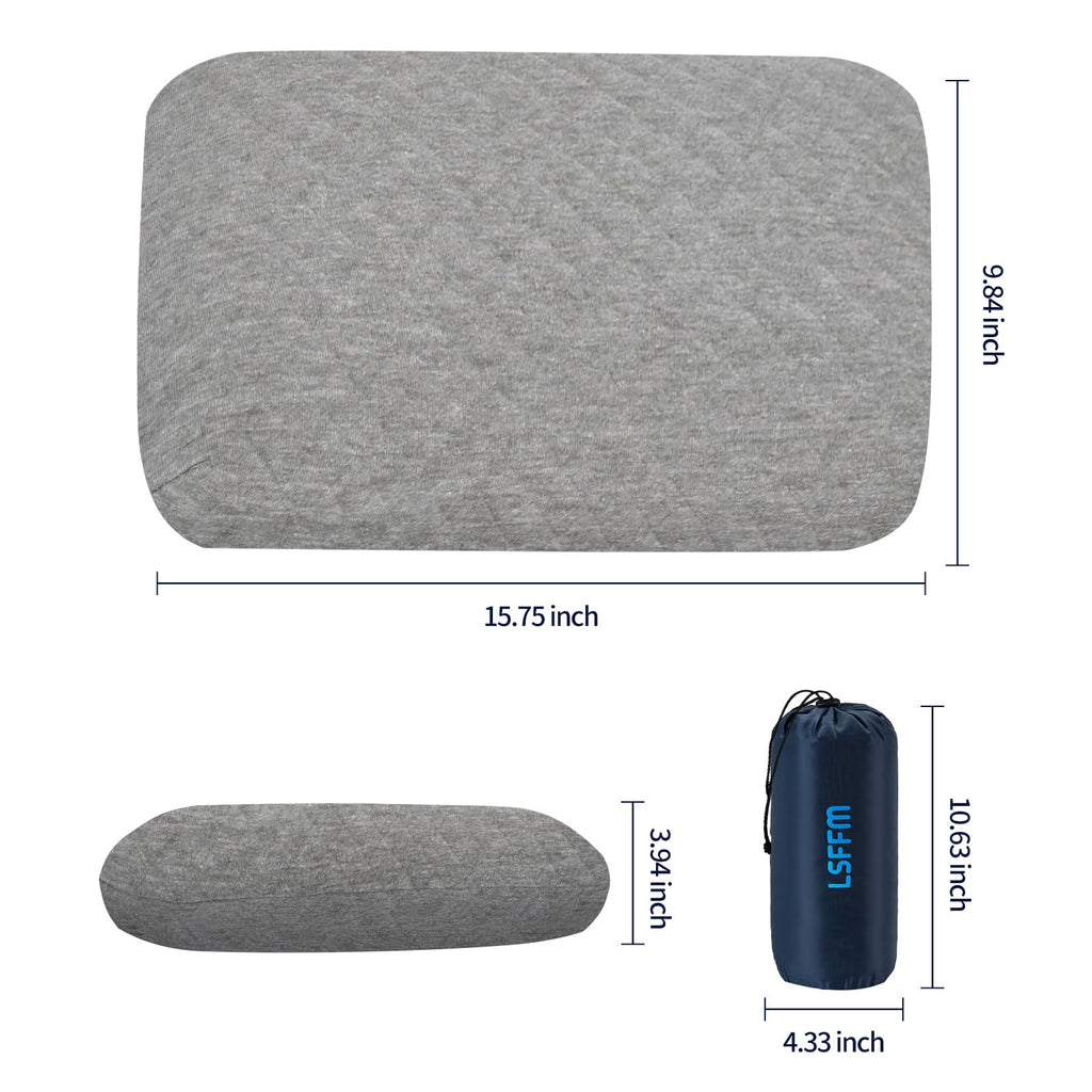 Lsffm Travel & Camping Memory Foam Pillow, Travel Essentials, Hammock Pillows With Double-Layered Pillow Cover, Easy To Clean, C