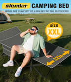 Slendor Xxl Camping Cot, Extra Wide Sleeping Cot For Adults, 79 L X 32 W X 19 H Camping Bed With Mattress, Pillow, Carry Bag, Ou