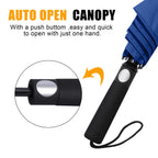 G4Free 62Inch Portable Golf Umbrella Automatic Open Large Oversize Vented Double Canopy Windproof Waterproof Sport Umbrellas(Blu