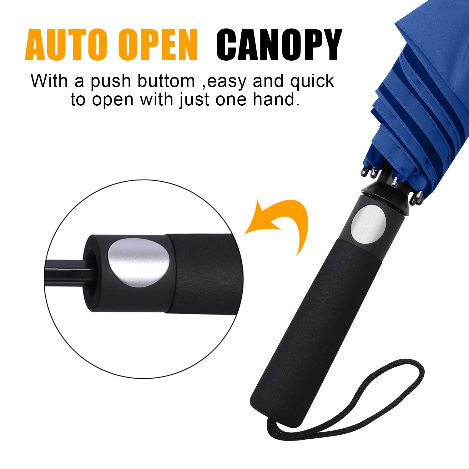 G4Free 62Inch Portable Golf Umbrella Automatic Open Large Oversize Vented Double Canopy Windproof Waterproof Sport Umbrellas(Blu