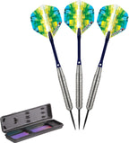 Elkadart Prism Steel Tip Darts With Storage/Travel Case, 23 Grams, Gray