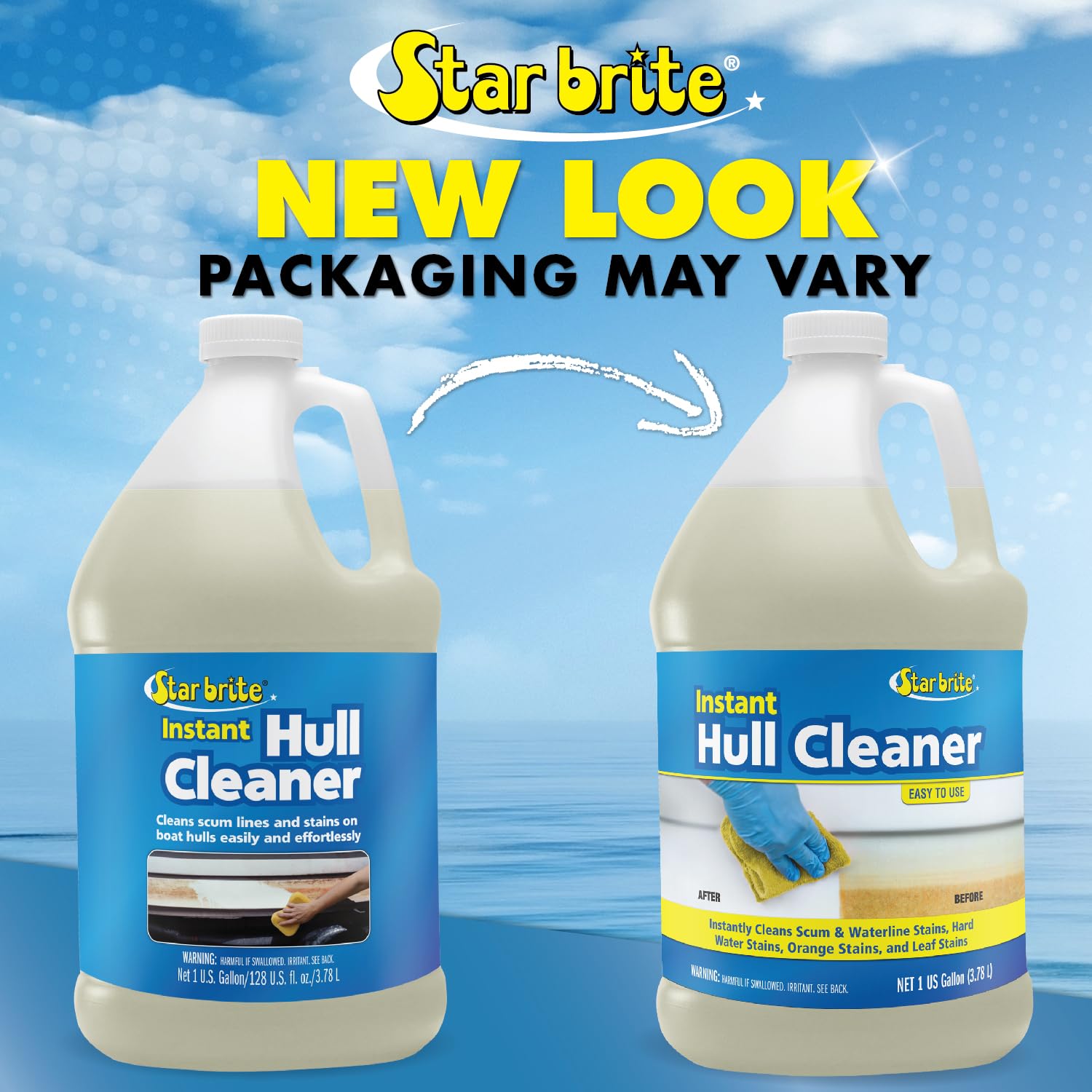 Star Brite Instant Hull Cleaner - Easily Remove Stains, Scum Lines & Grime For Boat Hulls, Fiberglass, Plastic & Painted Surface