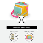 Igloo 90s Retro Collection Square Lunch Box Cooler with Front Pocket and Adjustable Strap,Yellow/Mint