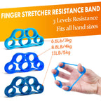 Imenseas Hand Grip Strengthener 7 Pack Adjustable Hand Gripper Finger Stretcher Resistance Extensor Bands Finger Exerciser Grip