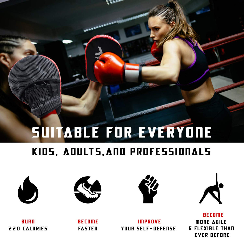 Xnature Essential Curved Boxing Mma Punching Mitts Boxing Pads Hook & Jab Pads Mma Target Focus Punching Mitts Thai Strike Kick