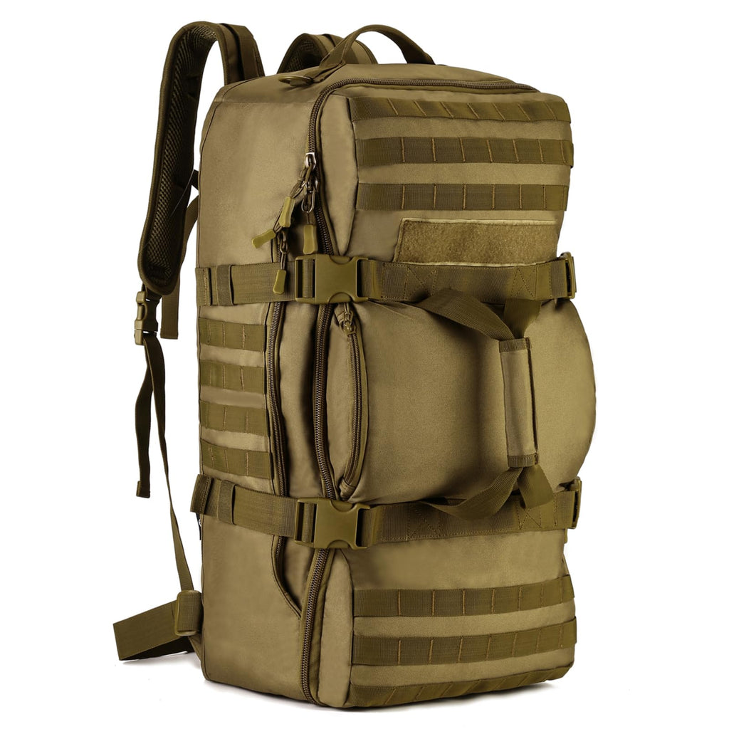 Huntvp 60L Tactical Military Backpack Gear Sport Outdoor Assault Pack Rucksack Bag For Hunting Camping Trekking Travel,Brown