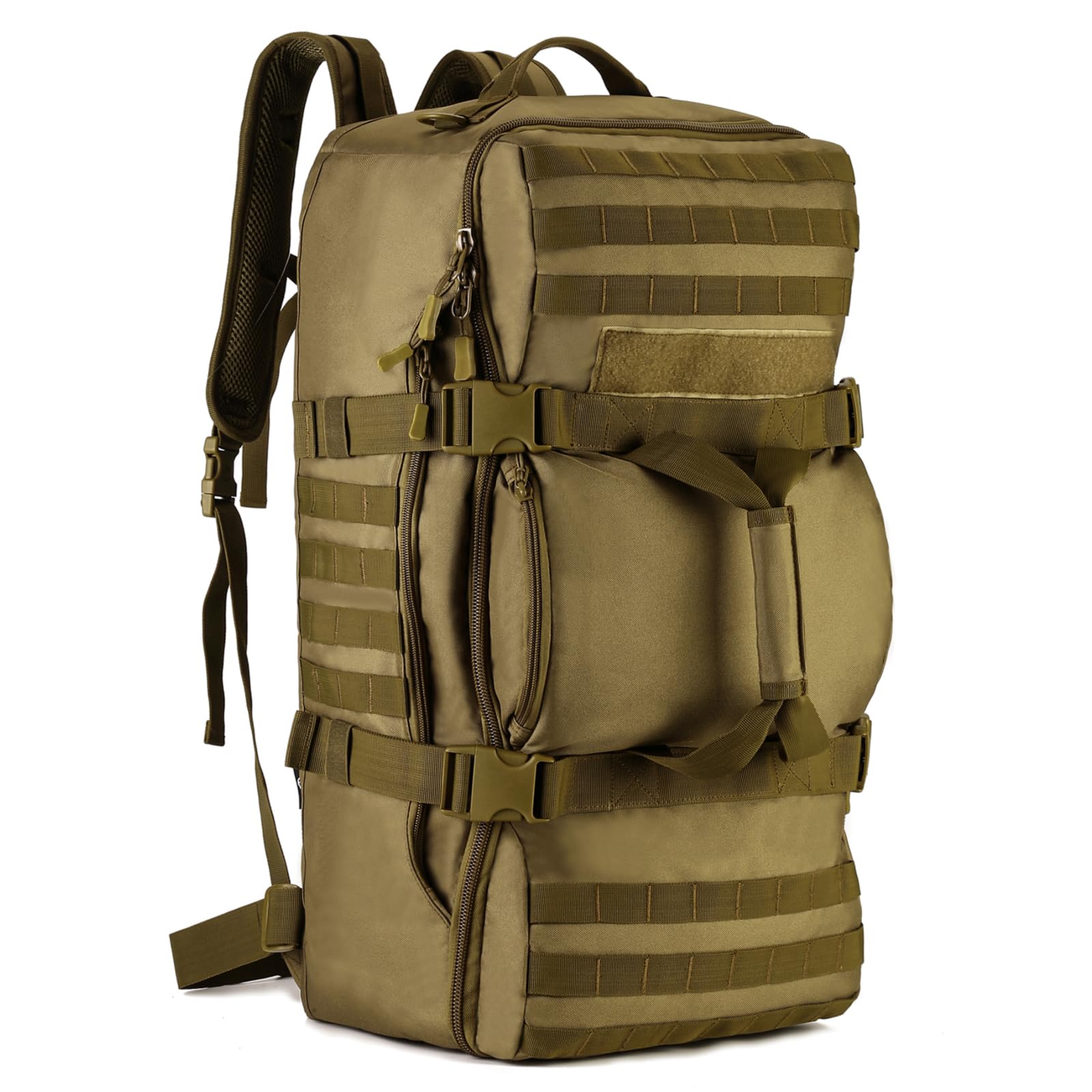 Huntvp 60L Tactical Military Backpack Gear Sport Outdoor Assault Pack Rucksack Bag For Hunting Camping Trekking Travel,Brown