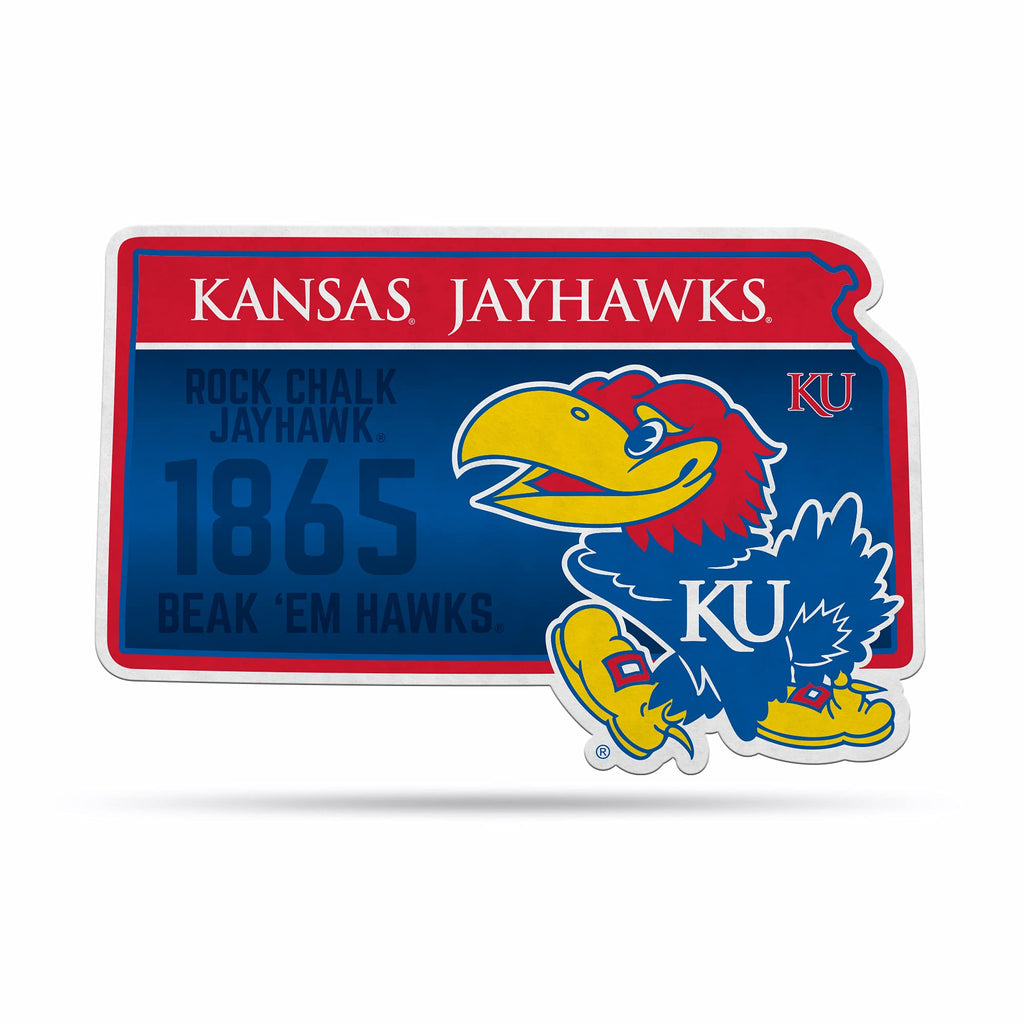 Rico Industries Ncaa Kansas Jayhawks State Shape Shape Cut Pennant - Home And Living Room D  Cor - Soft Felt Ez To Hang