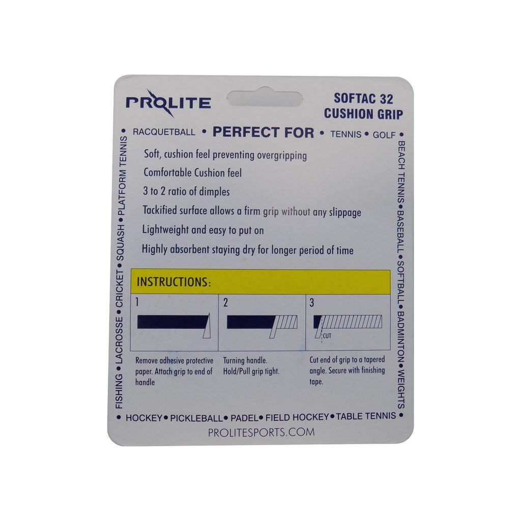 Prolite Softac 32 Cushion Grip - Perfect For Pickleball Paddles, Racquetball, Squash, Platform Tennis, Badminton And More