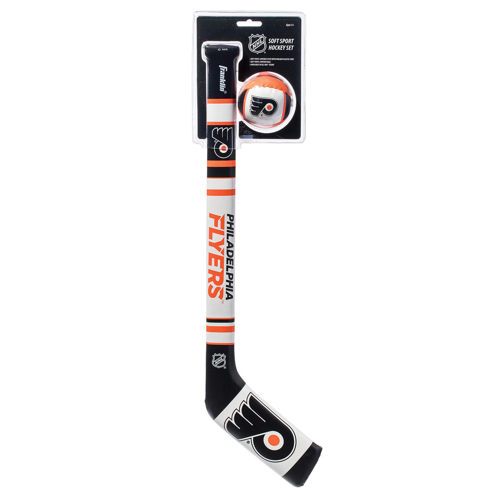 Franklin Sports Philadelphia Flyers Nhl Mini Soft Hockey Stick Set - Nhl Team Soft Foam Mini Hockey Stick And Ball Set - Great T