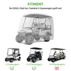 10L0L Universal 2-4 Passenger Golf Cart Cover For Ezgo, Club Car And Yamaha, Waterproof Sunproof And Durable, Silver White