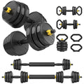 FEIERDUN 4-in-1 Adjustable Dumbbells,48lbs Free Weight Set for Home Gym - Use as Barbell, Kettlebells, Push-Up Stand - Ideal for