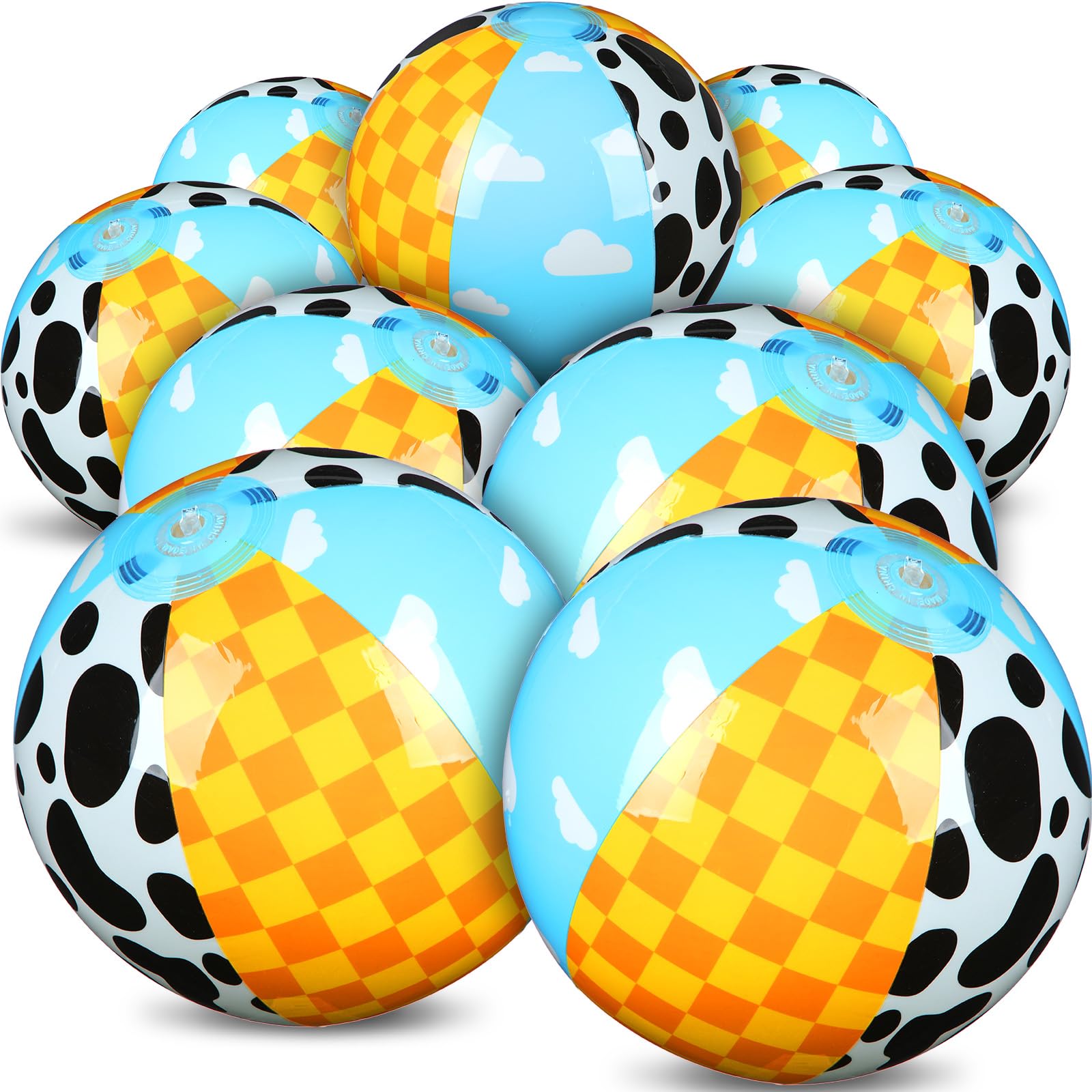 Hollowfly 12 Pack Toy Inspire Game Themed Beach Ball for Kids 7.87 Bulk for Summer Pool and Beach Game Gifts Two Infinity and Be