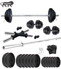 Beacon International 16 Kg Pvc Home Gym Set With 5 Feet Straight Rod With Locks,Dumbbell Rods And Gym Gloves